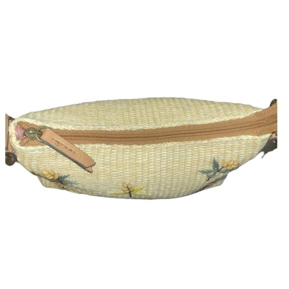 Vintage Fossil Woven Leather Beaded Floral Embellish Purse Shoulder Bag Handbag - Picture 10 of 16